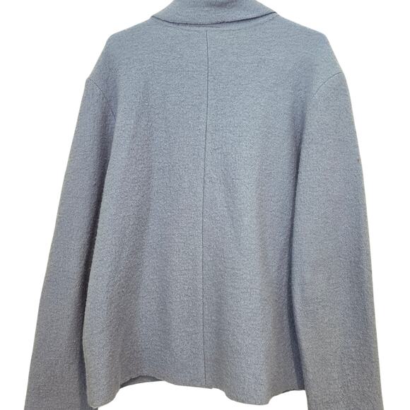 Vintage Kim Rogers Size 12 Boiled Wool Full Zip Jacket Minimalist 90s Hong Kong - Picture 2 of 8